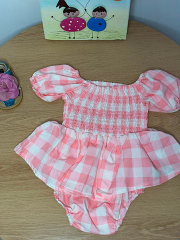 Pagliaccetto bianco e rosa