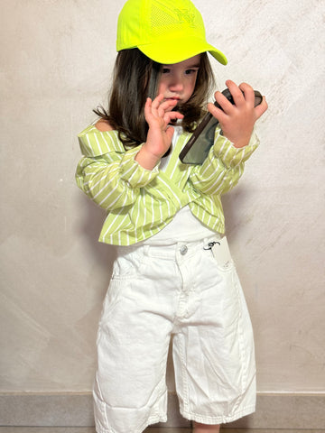 Camicia con canotta unita a righe