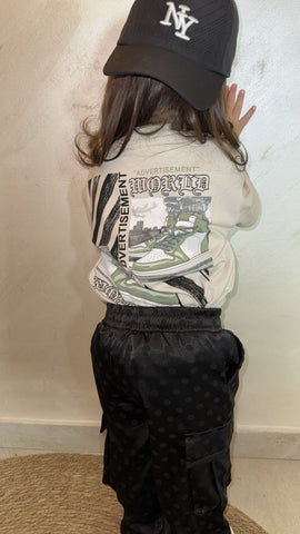Pantalón de lunares de satén