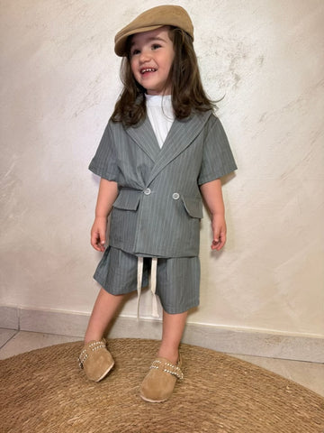 Tailleur Grey a righe unisex