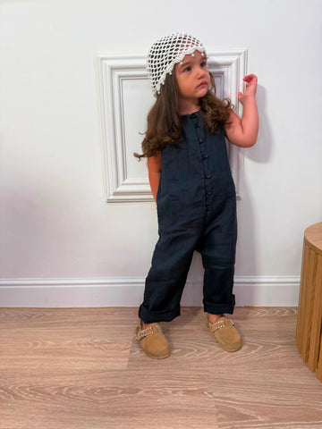Salopette blue in cotone unisex