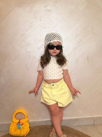 T-shirt Crop Gialla