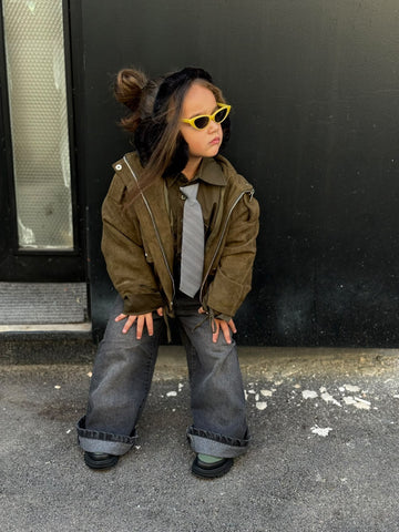 Bomber in Camoscio Verde Militare Unisex