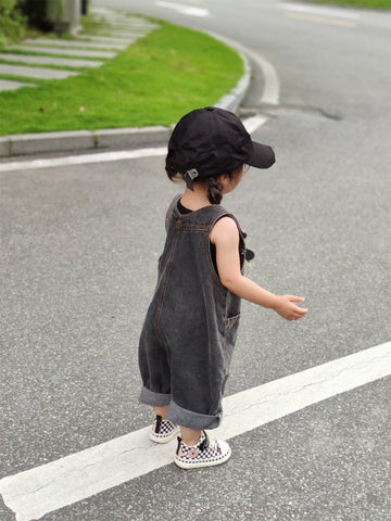 Salopette unisex in jeans nero