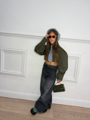 Jeans Balloon Overlap Front Detail