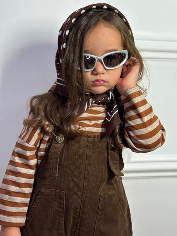 Salopette in Velluto a Coste Marrone con Tasche UNISEX