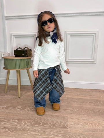 Jeans Tartan Overlay unisex mesi