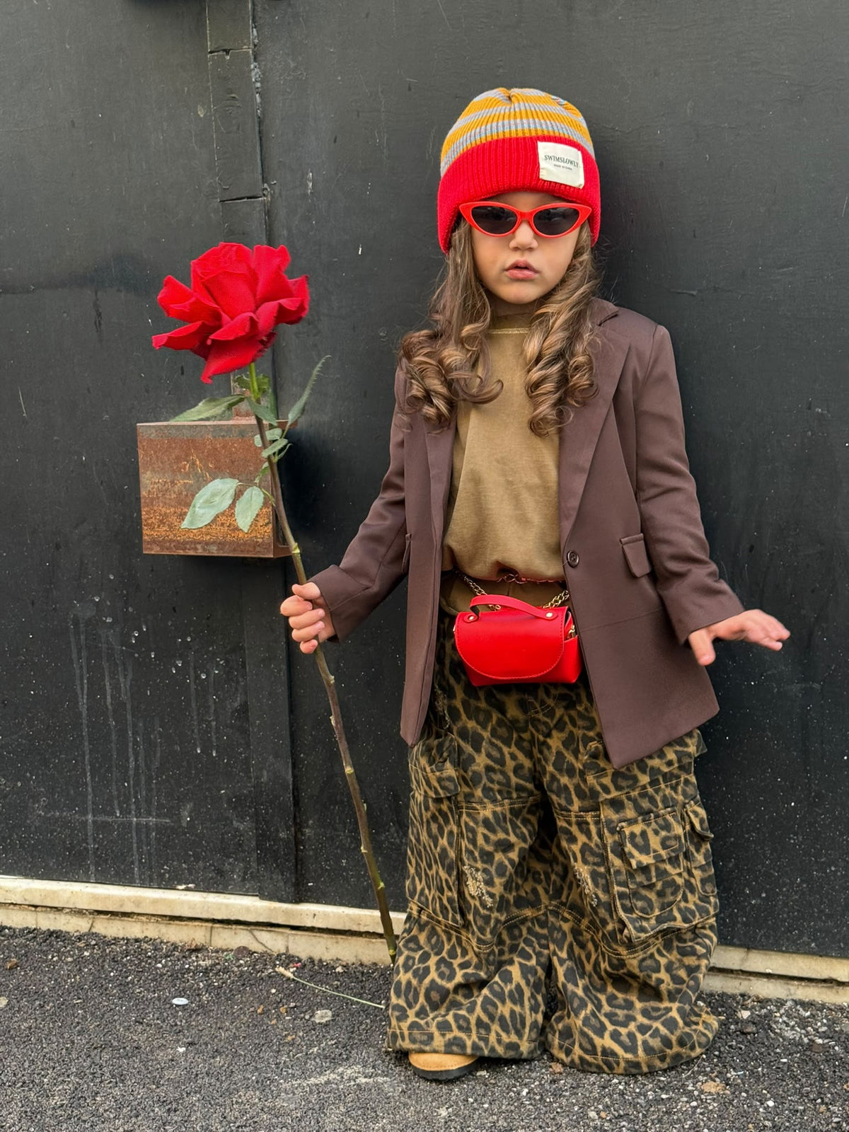 Pantalone Cargo Leopardato Oversize Unisex