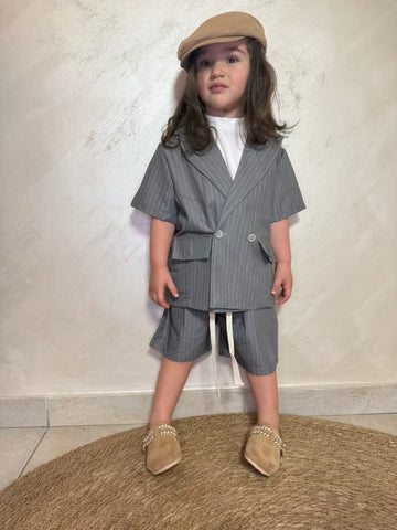 Tailleur Grey a righe unisex