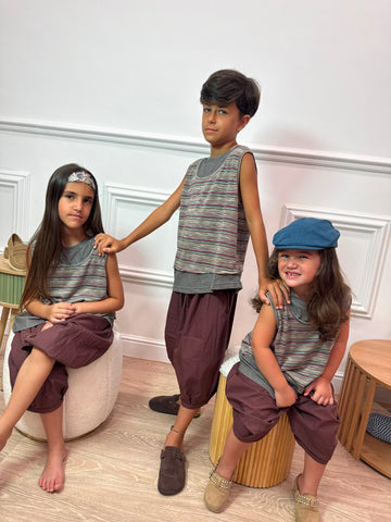 Canotta a righe unisex