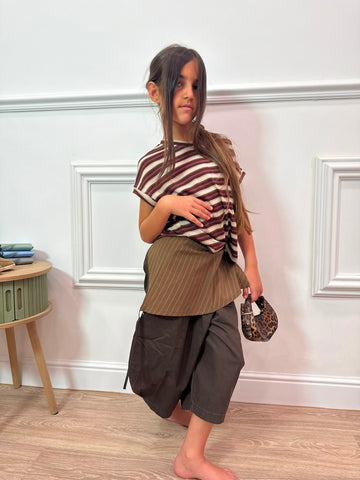 T-Shirt Mocha Stripe Unisex