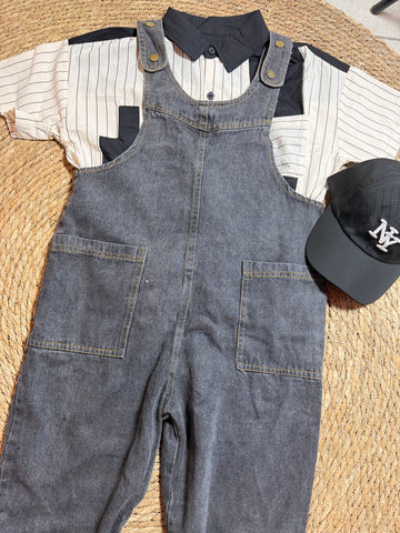 Salopette jeans scuro unisex