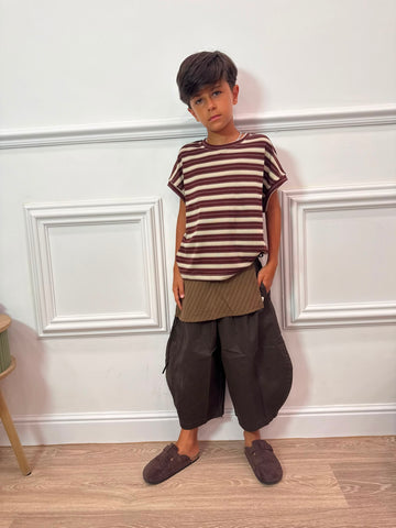 T-Shirt Mocha Stripe Unisex