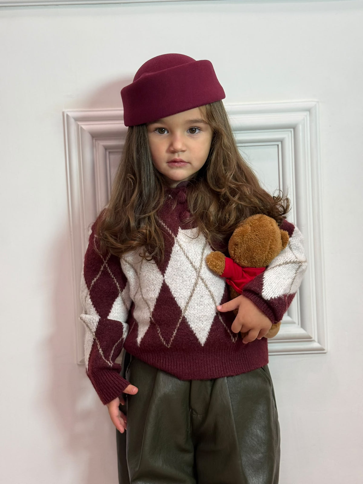 Maglione Rombi Bordeaux unisex