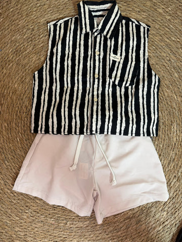 Camicia a righe over size unisex