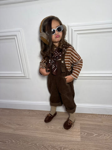 Salopette in Velluto a Coste Marrone con Tasche UNISEX