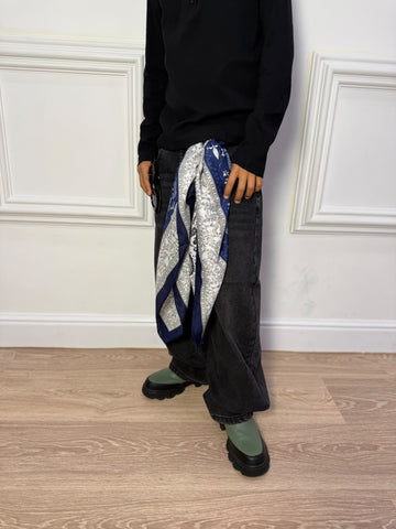 Jeans Wide Leg Nero Washed unisex