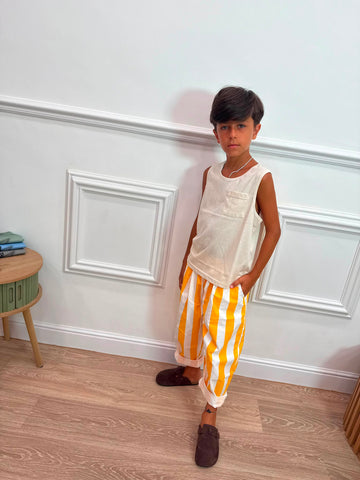 Canotta Beige Chiaro con Taschino Unisex