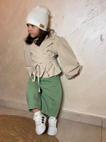 Giacca beige manica sbuffo