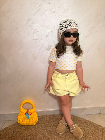 T-shirt Crop Gialla