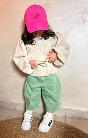 Giacca beige manica sbuffo