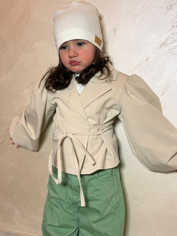 Giacca beige manica sbuffo