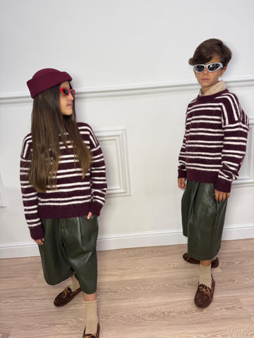 Maglione Teddy a Righe Unisex