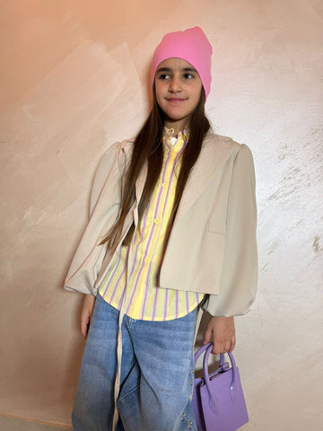 Giacca beige manica sbuffo