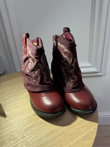 Stivaletto Texano Boho Borgogna