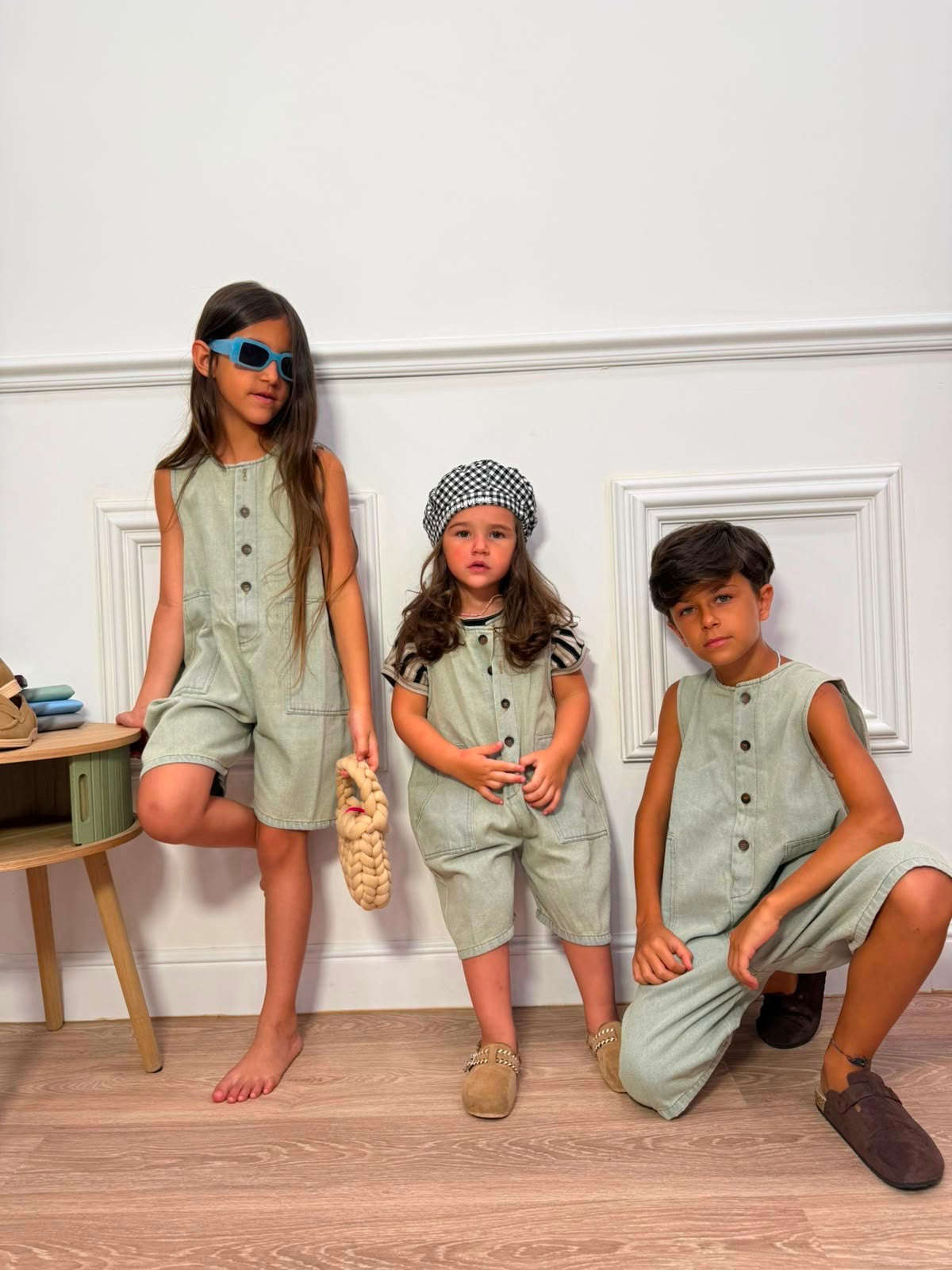 Salopette in Denim leggero Smanicata unisex