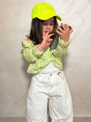 Camicia con canotta unita a righe