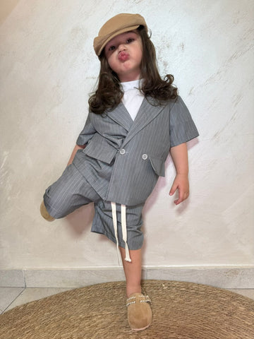 Tailleur Grey a righe unisex