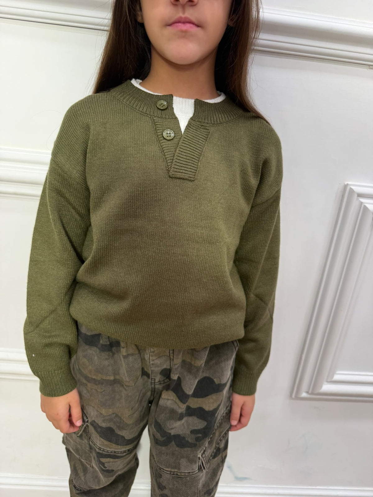 Maglione Henley Doppio Collo Unisex