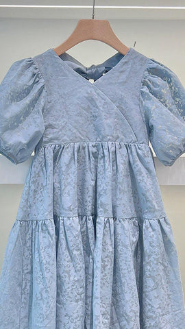 Abito elegante cotone con fiocco schiena