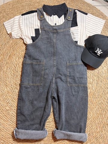 Salopette jeans scuro unisex