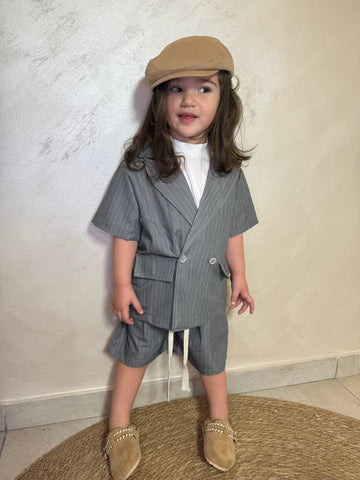 Tailleur Grey a righe unisex