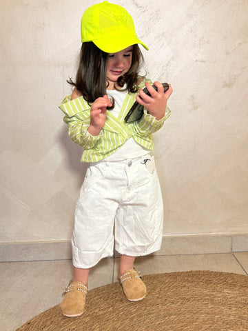 Camicia con canotta unita a righe