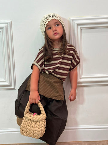 T-Shirt Mocha Stripe Unisex