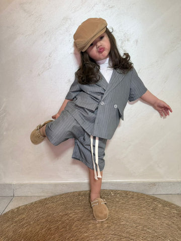 Tailleur Grey a righe unisex