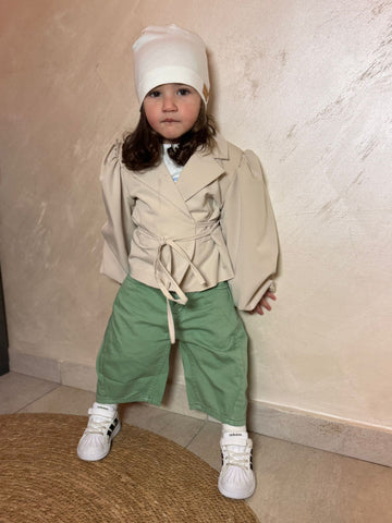 Giacca beige manica sbuffo