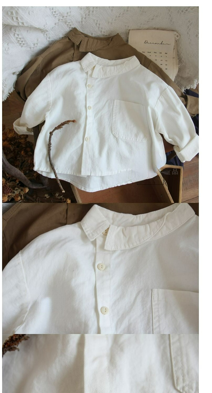 Camicia maschile asimmetrica in cotone bianca