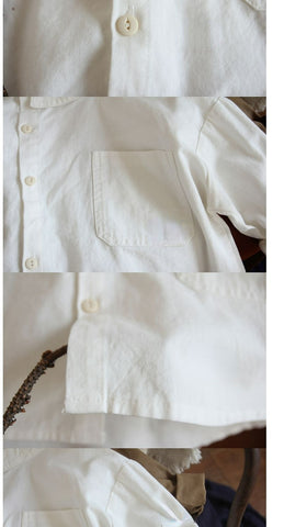 Camicia maschile asimmetrica in cotone bianca