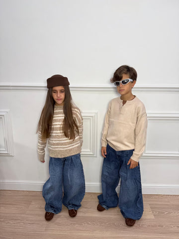 Maglione Teddy a Righe Unisex