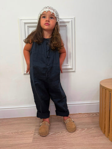 Salopette blue in cotone unisex