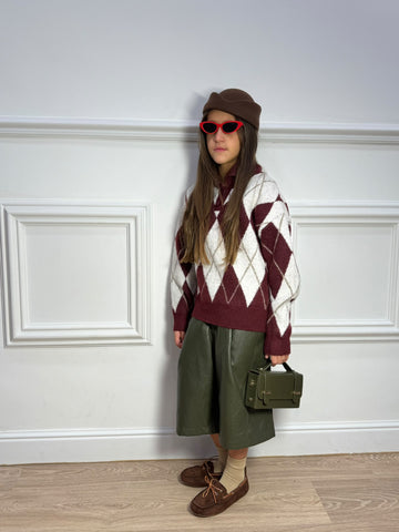 Maglione Rombi Bordeaux unisex
