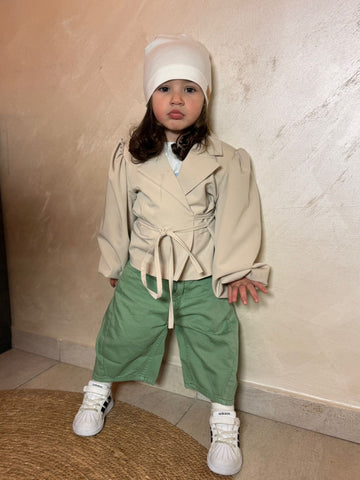 Giacca beige manica sbuffo