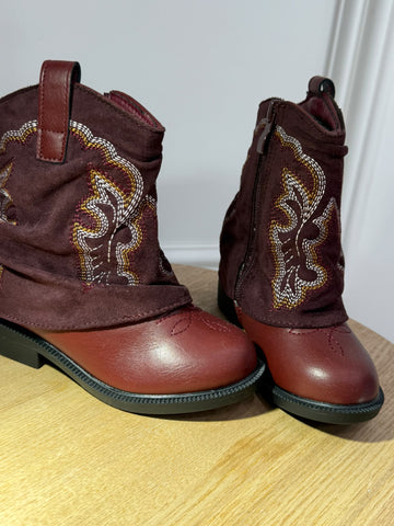 Stivaletto Texano Boho Borgogna
