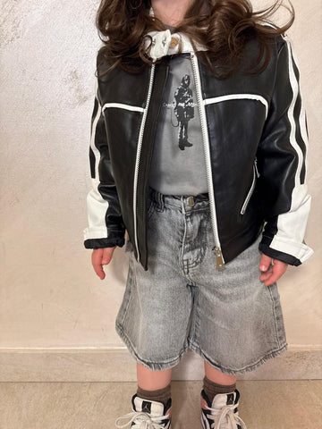 Kiodo in eco-pelle bianco e nero