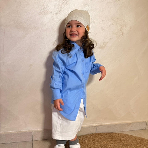 Camicia Azzurra in Cotone Unisex