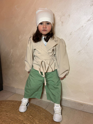 Giacca beige manica sbuffo